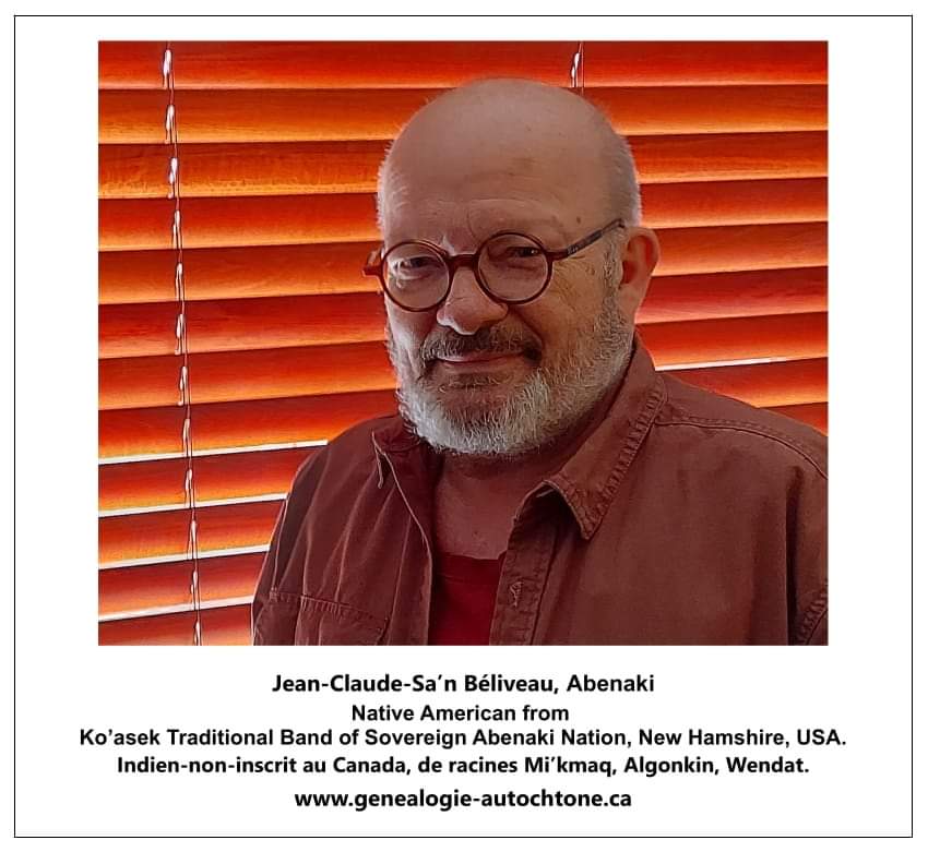 Jean-Claude-Sa'n Béliveau, généalogiste, recherchiste en généalogie autochtone