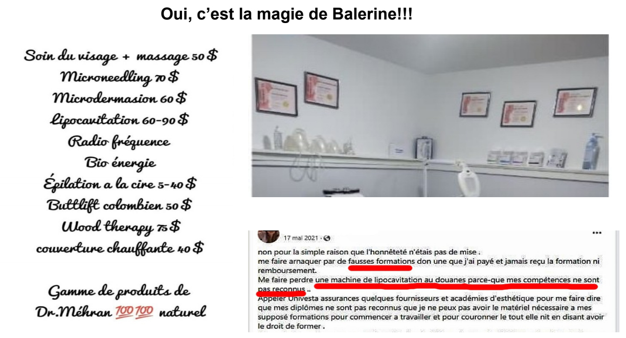 Valérie Balerine est le faux nom qu'elle utilise...